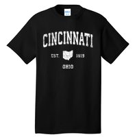 Cincinnati Ohio Oh Vintage Established Sports Design Tall T-Shirt