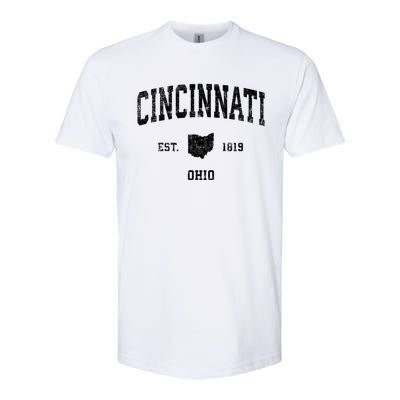 Cincinnati Ohio Oh Vintage Established Sports Design Softstyle CVC T-Shirt