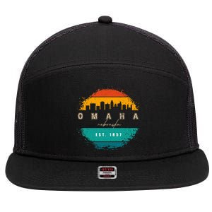 City Of Omaha Nebraska 7 Panel Mesh Trucker Snapback Hat