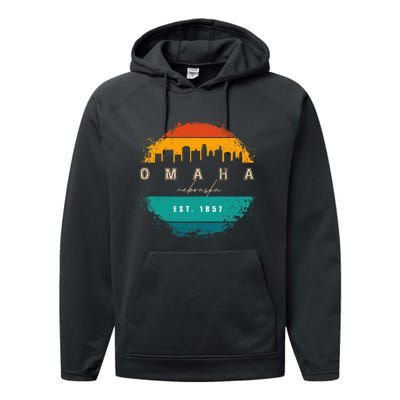 City Of Omaha Nebraska Performance Fleece Hoodie