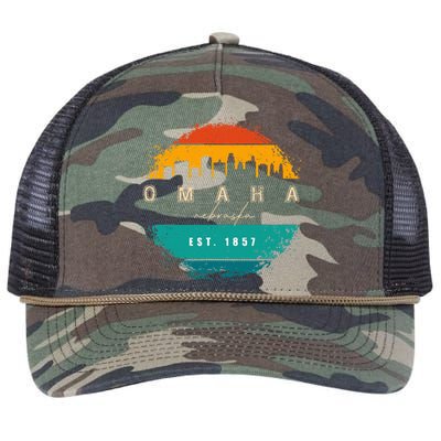 City Of Omaha Nebraska Retro Rope Trucker Hat Cap