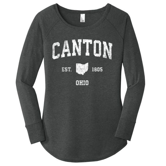 Canton Ohio Oh Vintage Sports Design Women's Perfect Tri Tunic Long Sleeve Shirt