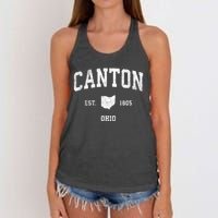 Canton Ohio Oh Vintage Sports Design Women's Knotted Racerback Tank