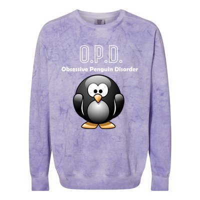 Cute Opd Obsessive Penguin Disorder Gift Colorblast Crewneck Sweatshirt