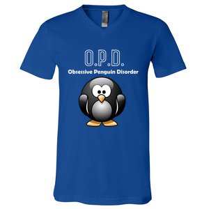 Cute Opd Obsessive Penguin Disorder Gift V-Neck T-Shirt