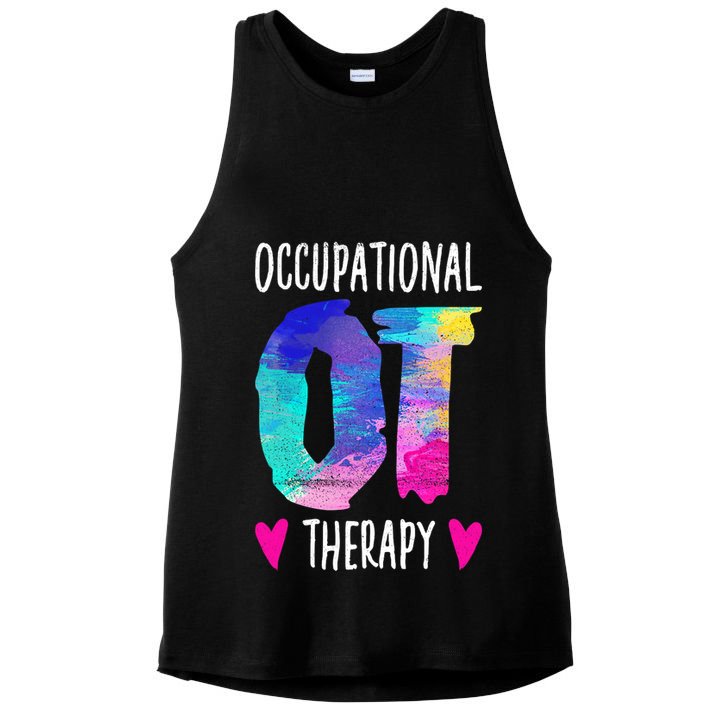 Colorful OTA Occupational Therapy Occupational Therapist Ladies PosiCharge Tri-Blend Wicking Tank