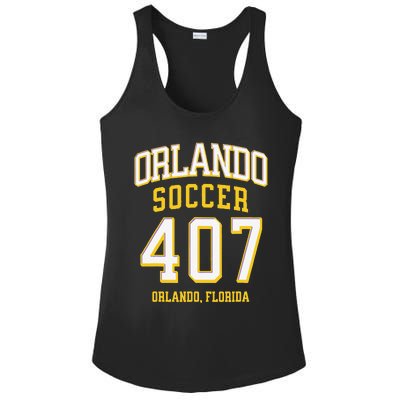 City Of Orlando Soccer Area Code 407 Collection Ladies PosiCharge Competitor Racerback Tank