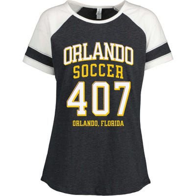 City Of Orlando Soccer Area Code 407 Collection Enza Ladies Jersey Colorblock Tee