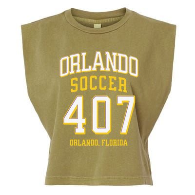 City Of Orlando Soccer Area Code 407 Collection Garment-Dyed Women's Muscle Tee