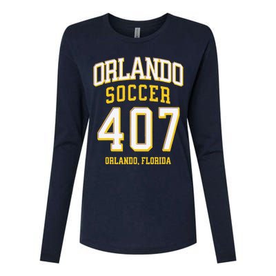 City Of Orlando Soccer Area Code 407 Collection Womens Cotton Relaxed Long Sleeve T-Shirt