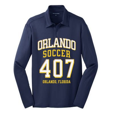 City Of Orlando Soccer Area Code 407 Collection Silk Touch Performance Long Sleeve Polo