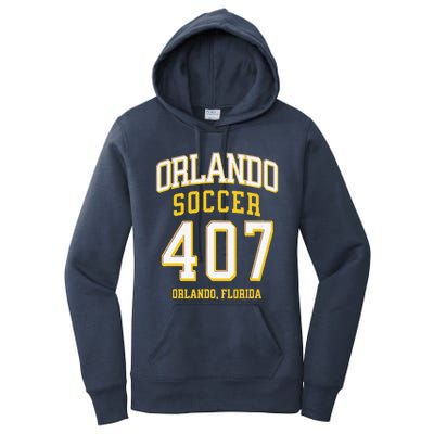 City Of Orlando Soccer Area Code 407 Collection Women's Pullover Hoodie