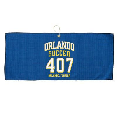 City Of Orlando Soccer Area Code 407 Collection Large Microfiber Waffle Golf Towel