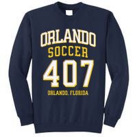 City Of Orlando Soccer Area Code 407 Collection Tall Sweatshirt