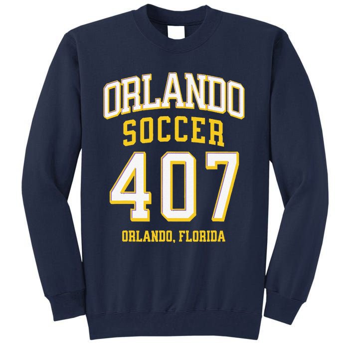 City Of Orlando Soccer Area Code 407 Collection Tall Sweatshirt