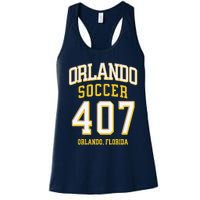 City Of Orlando Soccer Area Code 407 Collection Women's Racerback Tank