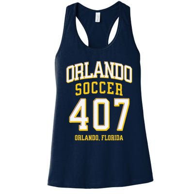 City Of Orlando Soccer Area Code 407 Collection Women's Racerback Tank