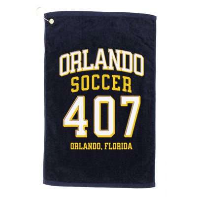 City Of Orlando Soccer Area Code 407 Collection Platinum Collection Golf Towel