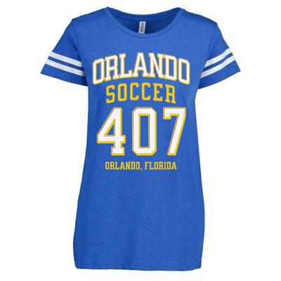 City Of Orlando Soccer Area Code 407 Collection Enza Ladies Jersey Football T-Shirt