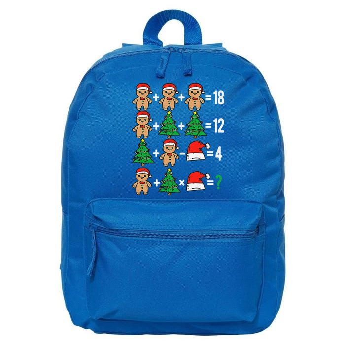 Christmas Order Of Operations Math Christmas Teacher Santa Gift 16 in Basic Backpack