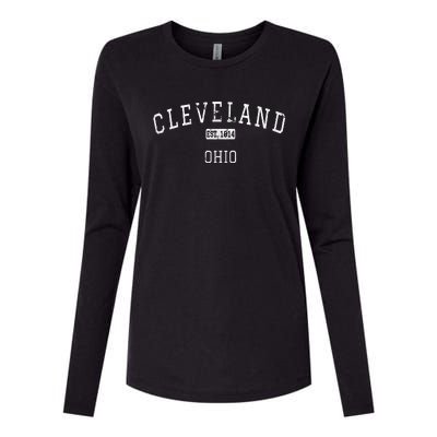 Cleveland Ohio OH Vintage Womens Cotton Relaxed Long Sleeve T-Shirt