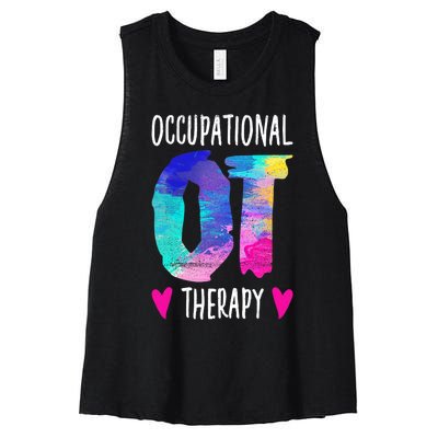 Colorful OTA Occupational Therapy Occupational Therapist Women's Racerback Cropped Tank