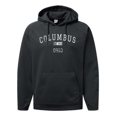 Columbus Ohio OH Vintage Performance Fleece Hoodie