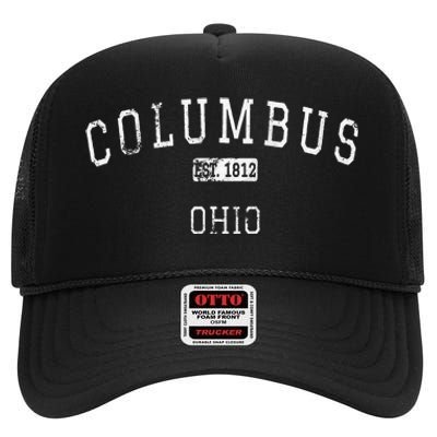 Columbus Ohio OH Vintage High Crown Mesh Back Trucker Hat