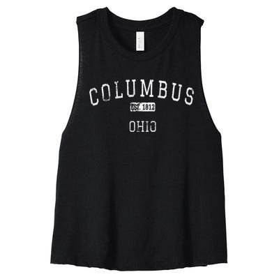 Columbus Ohio OH Vintage Women's Racerback Cropped Tank