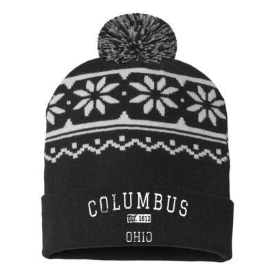 Columbus Ohio OH Vintage USA-Made Snowflake Beanie