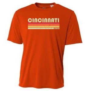 Cincinnati Oh Ohio Funny City Home Roots Gift Retro 70s 80s Gift Cooling Performance Crew T-Shirt