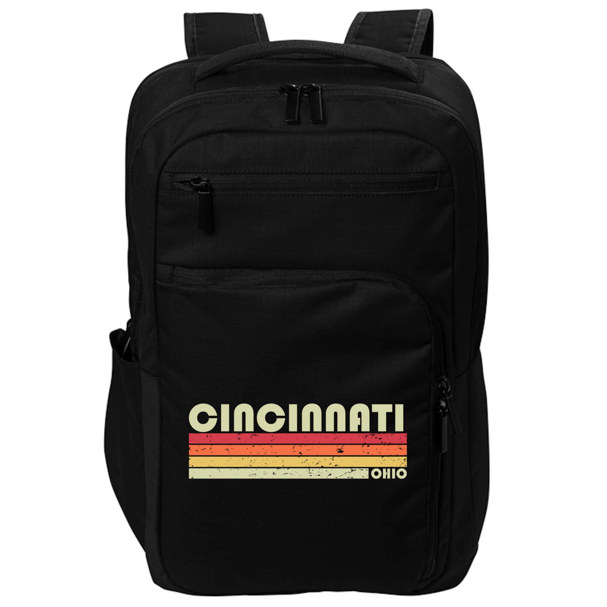 Cincinnati Oh Ohio Funny City Home Roots Gift Retro 70s 80s Gift Impact Tech Backpack