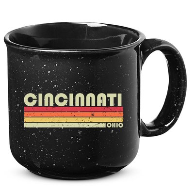 Cincinnati Oh Ohio Funny City Home Roots Gift Retro 70s 80s Gift 15oz Campfire Ceramic Mug
