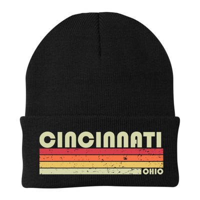 Cincinnati Oh Ohio Funny City Home Roots Gift Retro 70s 80s Gift Beanie