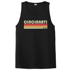 Cincinnati Oh Ohio Funny City Home Roots Gift Retro 70s 80s Gift PosiCharge Competitor Tank