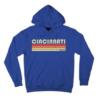 Cincinnati Oh Ohio Funny City Home Roots Gift Retro 70s 80s Gift Hoodie