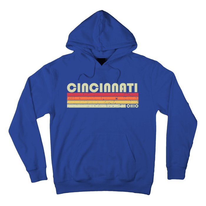 Cincinnati Oh Ohio Funny City Home Roots Gift Retro 70s 80s Gift Hoodie