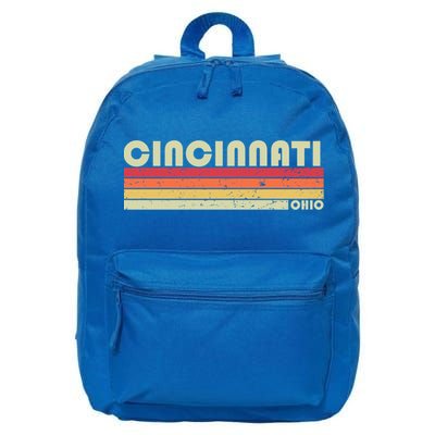 Cincinnati Oh Ohio Funny City Home Roots Gift Retro 70s 80s Gift 16 in Basic Backpack