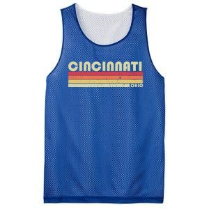 Cincinnati Oh Ohio Funny City Home Roots Gift Retro 70s 80s Gift Mesh Reversible Basketball Jersey Tank