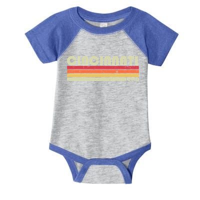 Cincinnati Oh Ohio Funny City Home Roots Gift Retro 70s 80s Gift Infant Baby Jersey Bodysuit