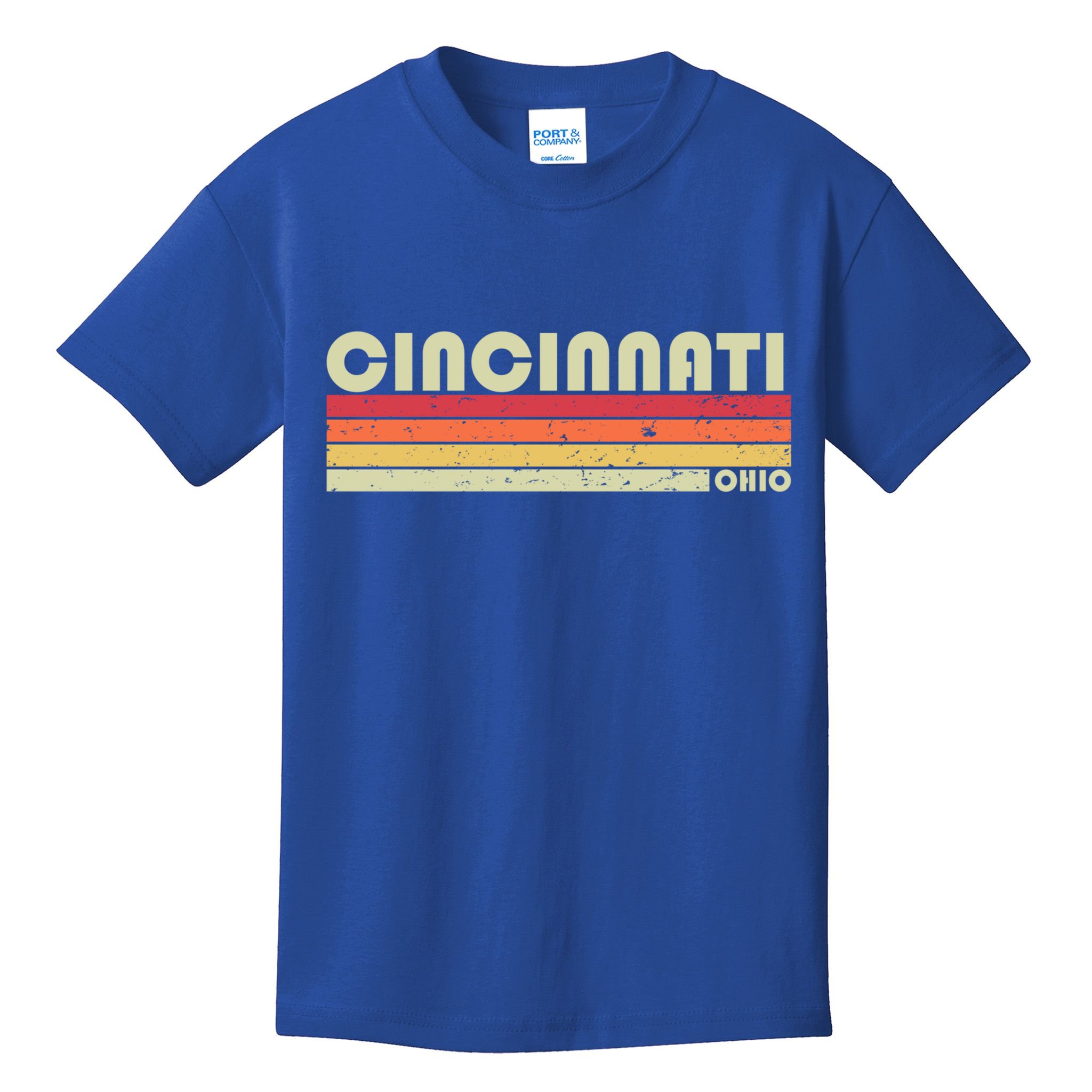 Cincinnati Oh Ohio Funny City Home Roots Gift Retro 70s 80s Gift Kids T-Shirt
