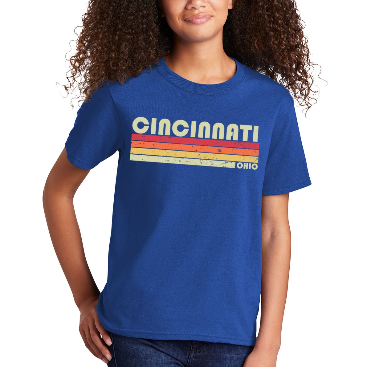 Cincinnati Oh Ohio Funny City Home Roots Gift Retro 70s 80s Gift Kids T-Shirt