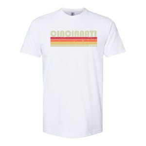 Cincinnati Oh Ohio Funny City Home Roots Gift Retro 70s 80s Gift Softstyle CVC T-Shirt