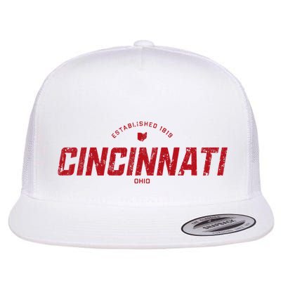 Cincinnati Ohio Oh Vintage Athletic Red Sports Logo Flatbill Hat