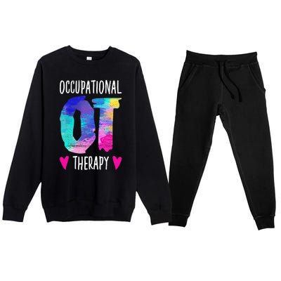 Colorful OTA Occupational Therapy Occupational Therapist Premium Crewneck Sweatsuit Set