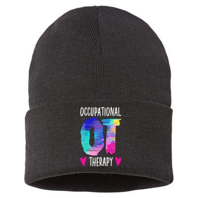 Colorful OTA Occupational Therapy Occupational Therapist Sustainable Knit Beanie