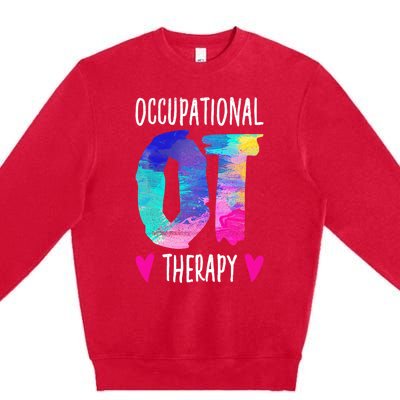 Colorful OTA Occupational Therapy Occupational Therapist Premium Crewneck Sweatshirt