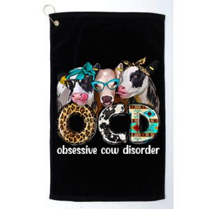 Cute OCD Obsessive cow disorder 3 cute heifer cow Platinum Collection Golf Towel