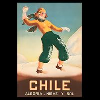 Chile Office Of Tourism Vintage 1930 Poster Cooling Performance Long Sleeve Crew