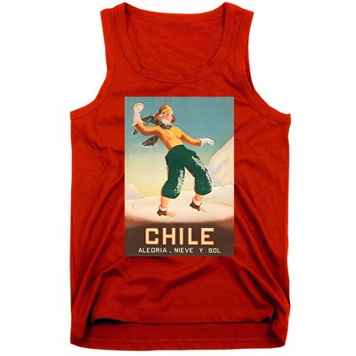 Chile Office Of Tourism Vintage 1930 Poster Tank Top